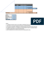 Tabla de Inversion para Vivienda en Terreno Rancho Viejo