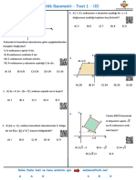 Analitik Geometri Test 1 Orta Seviye