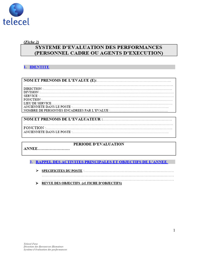 Évaluation des Performances du Personnel | PDF | Gestion des ressources ...