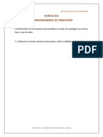 Lista de Exercã - Cios - Fundaã - Ã - Es