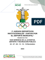 1º Juegos Deportivosinternos 2023 Cronograma