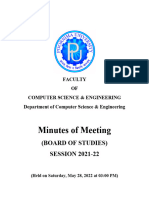 Minutes of Meeting: (Board of Studies) SESSION 2021-22