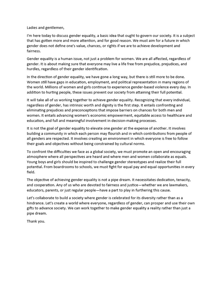 Gender Equality Pdf Gender Studies Gender Equality