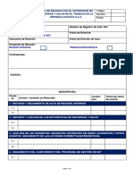 Formato Actas de Reunion Supervisor SST