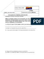 Avalição de Ciências 2º Bimestre de 2023