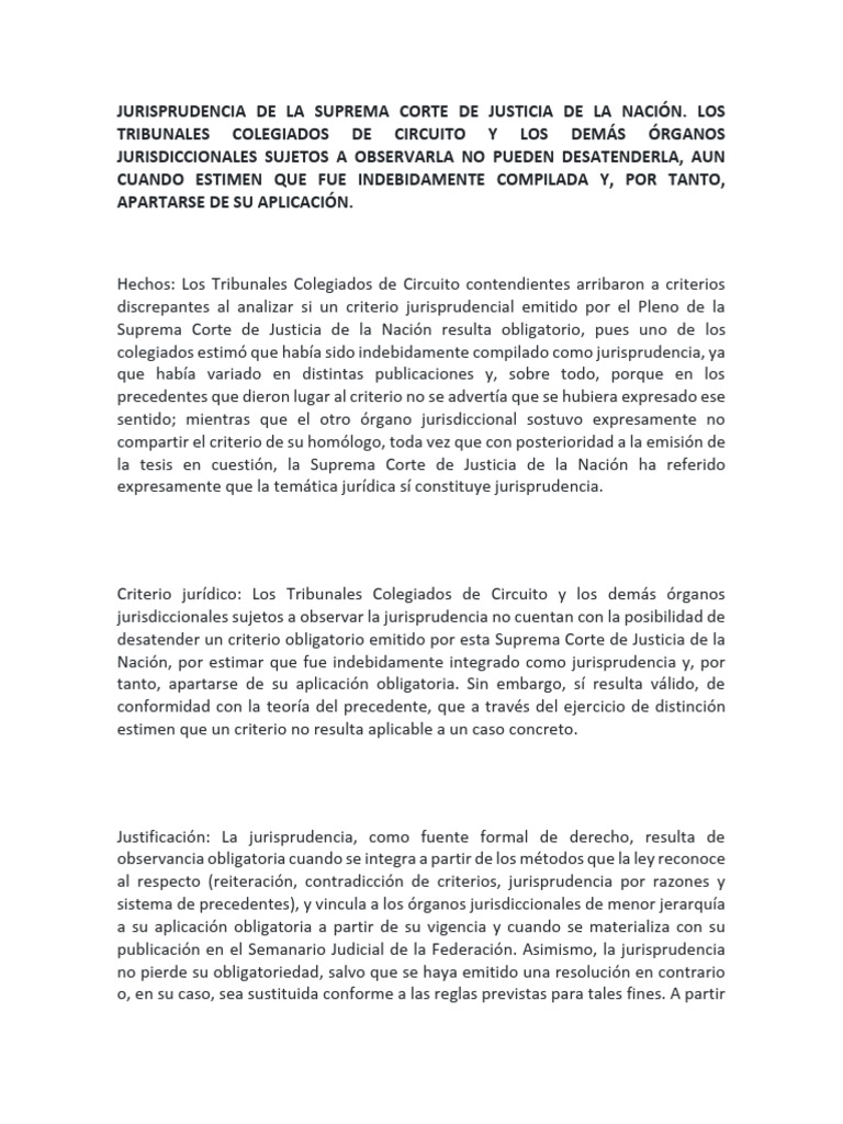 Jurisprudencia de La Suprema Corte de Justicia de La Nación | PDF ...