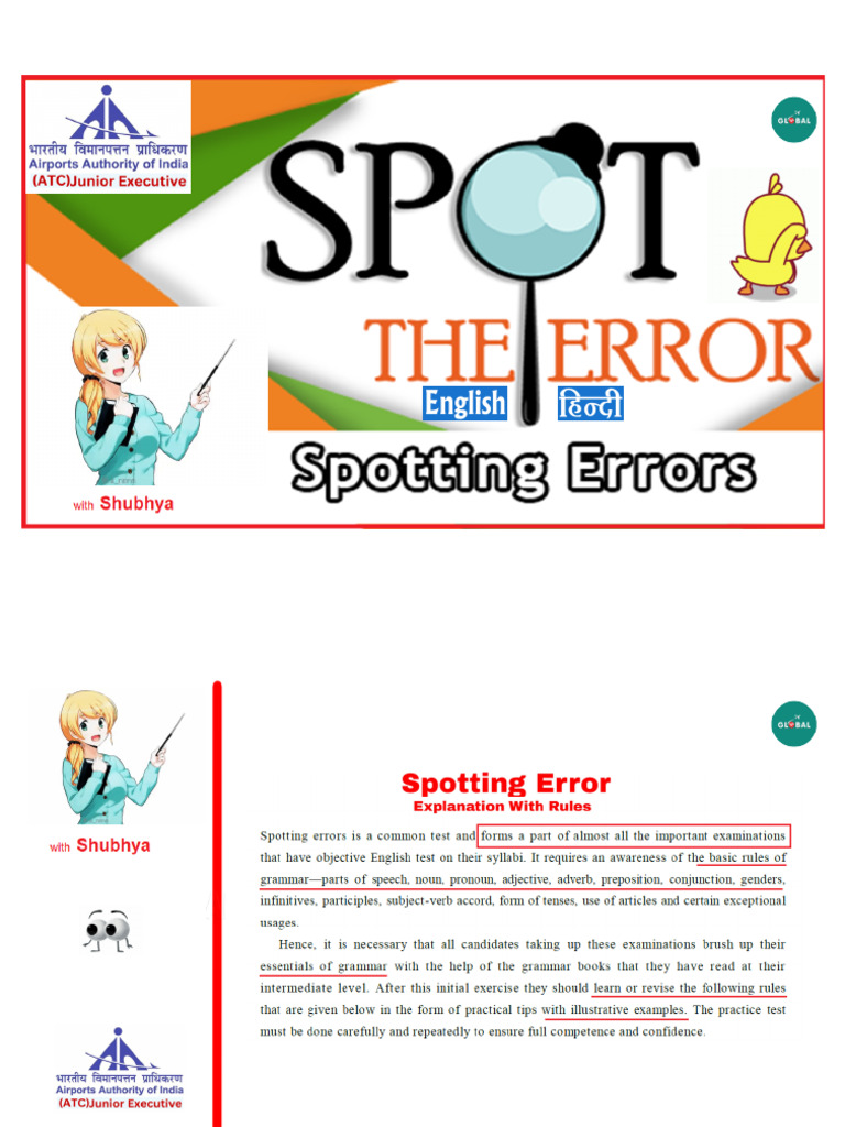 Spotting Errors AAI ATC Marathon PDF