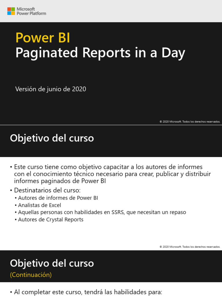 Creación de Informes Paginados en Power BI | PDF | Microsoft Azure ...