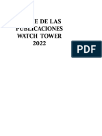 Indice de Las Publicaciones Watch Tower 2022