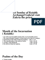 1st Sunday of Koiahk Archangel Gabriel Visit Zakria The Priest