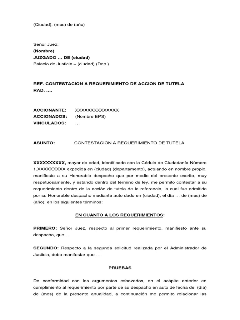 Contestación de acción de tutela | PDF