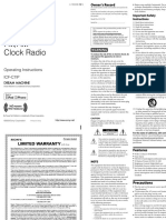 Sony ICF-C7iP User Manual (English - 2 Pages)