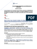 Documentos Que Debera Presentar El Interesado en Participar (Listado y Anexos)