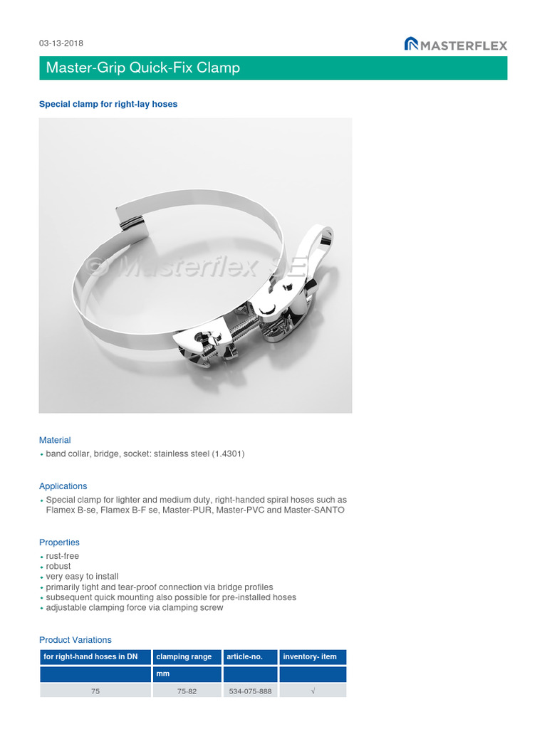 Stainless Steel Quick-Fix Hose Clamp | PDF | Mechanical Engineering ...
