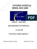 Physics Investigatory Project