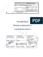 Procedimiento. Bóveda Combinación Y. Custodio de Valores