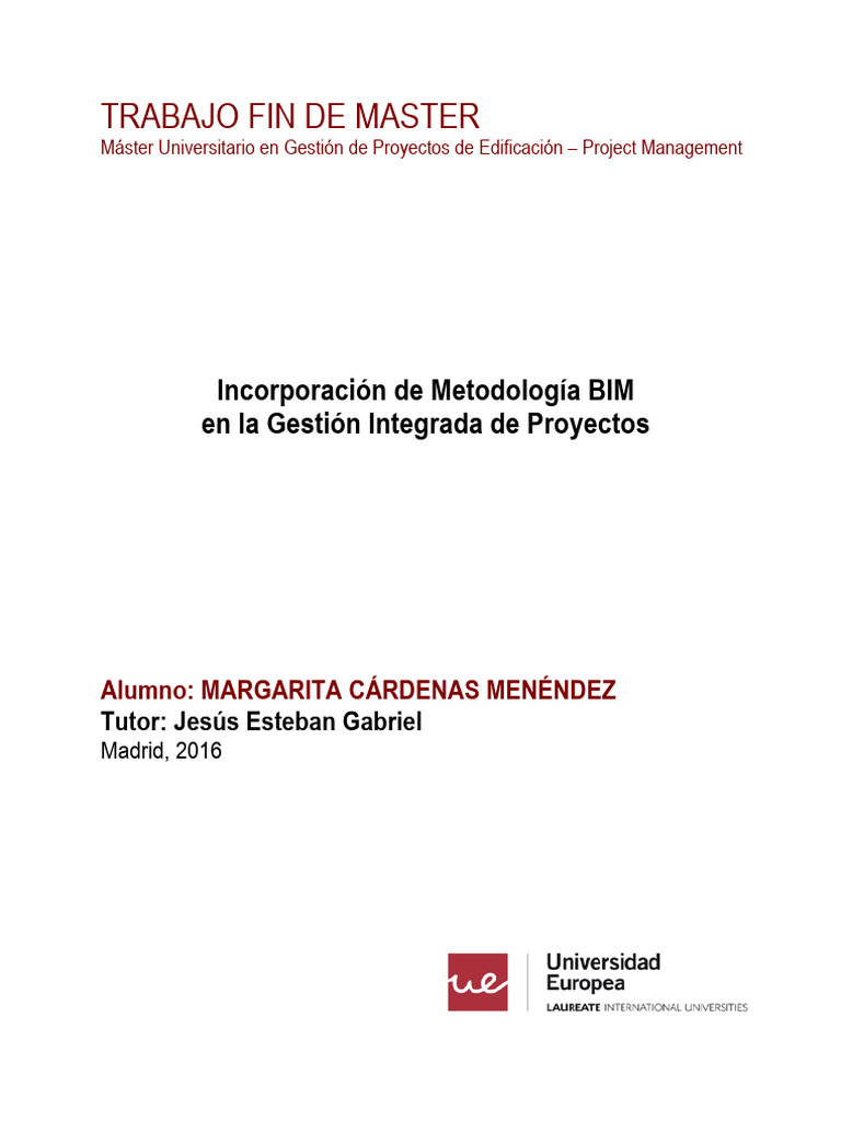 Incorporación de Metodología BIM en La Gestion de Proyectos | PDF ...