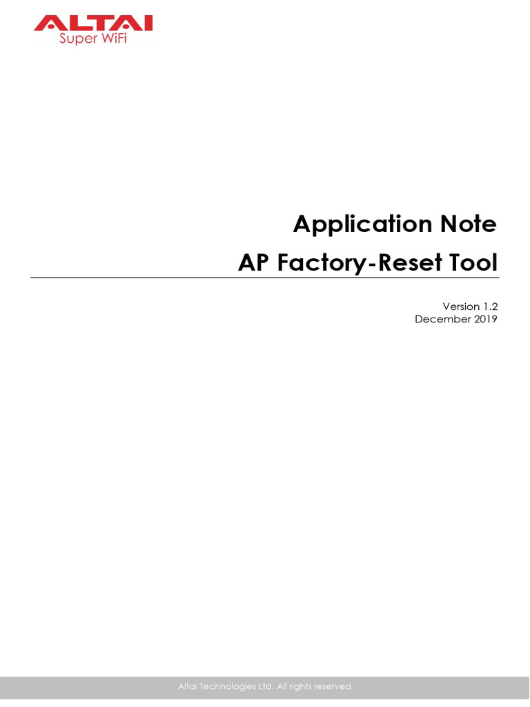 Application note ap factory reset tool v1 2 pdf network switch