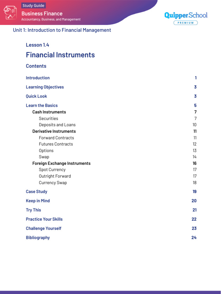 Overview of Financial Instruments | PDF | Derivative (Finance) | Option ...