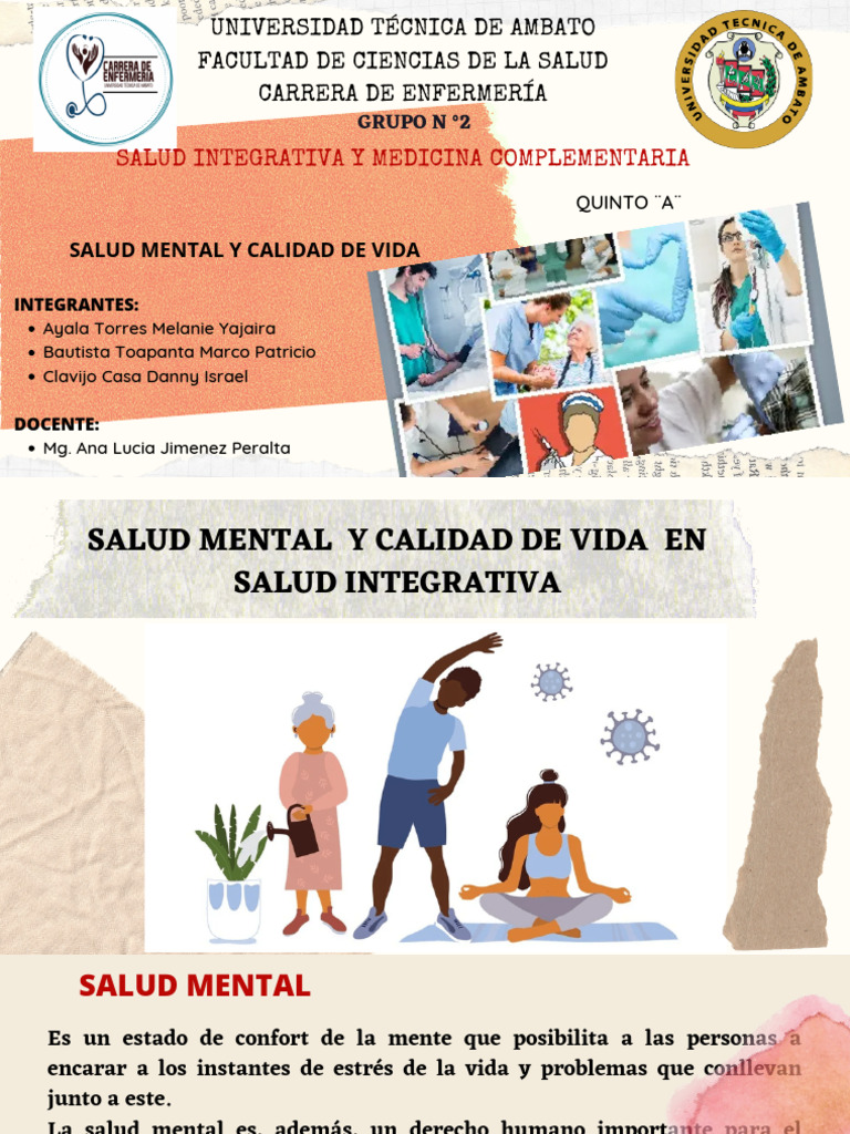 Salud Mental y Calidad de Vida Grupo N2 | PDF | Trastorno mental ...