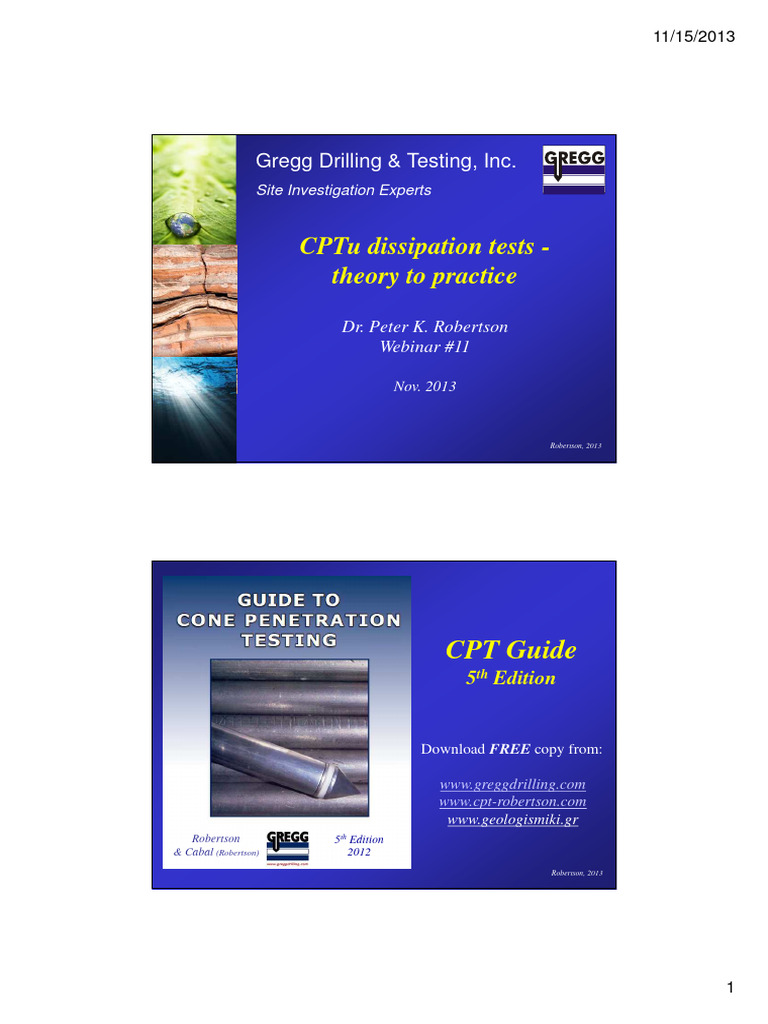 CPTu Dissipation Tests Explained | PDF | Continuum Mechanics ...