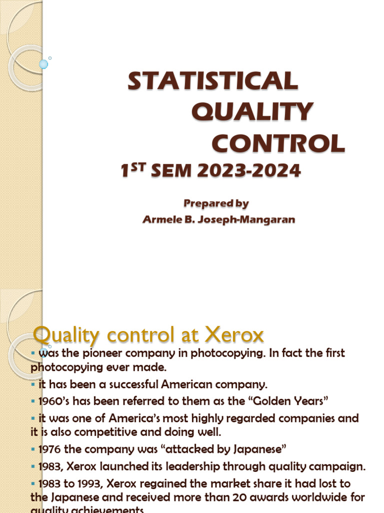 Sqc Ppt 2021 Lesson 1 Pdf Chart Lean Manufacturing