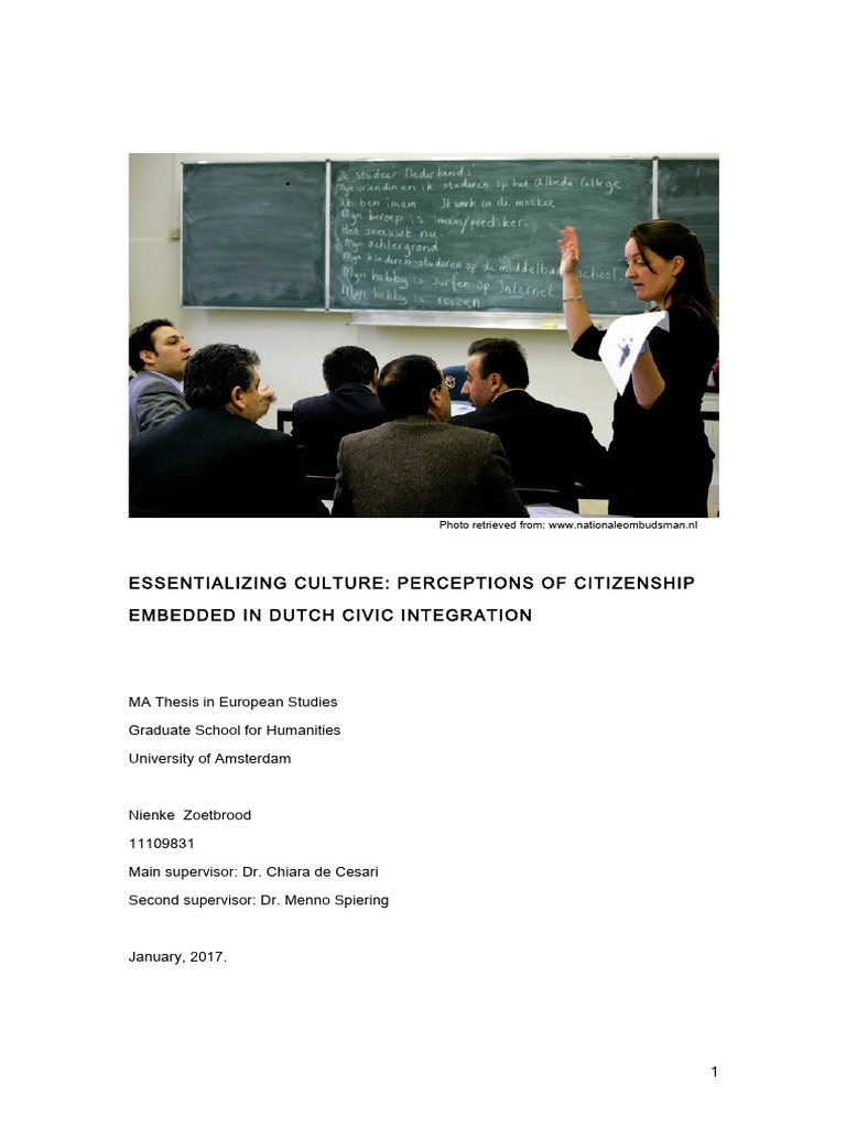 MA - Thesis - Essentializing - Culture - Nienke - Zoetbrood 2 | PDF ...
