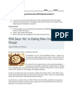 Article and Summary Fda Says No More Cookie Dough
