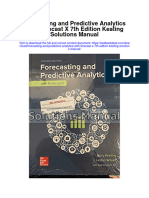 Forecasting and Predictive Analytics With Forecast X 7th Edition Keating Solutions Manual