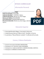 Sintesis Curricular: Información Personal