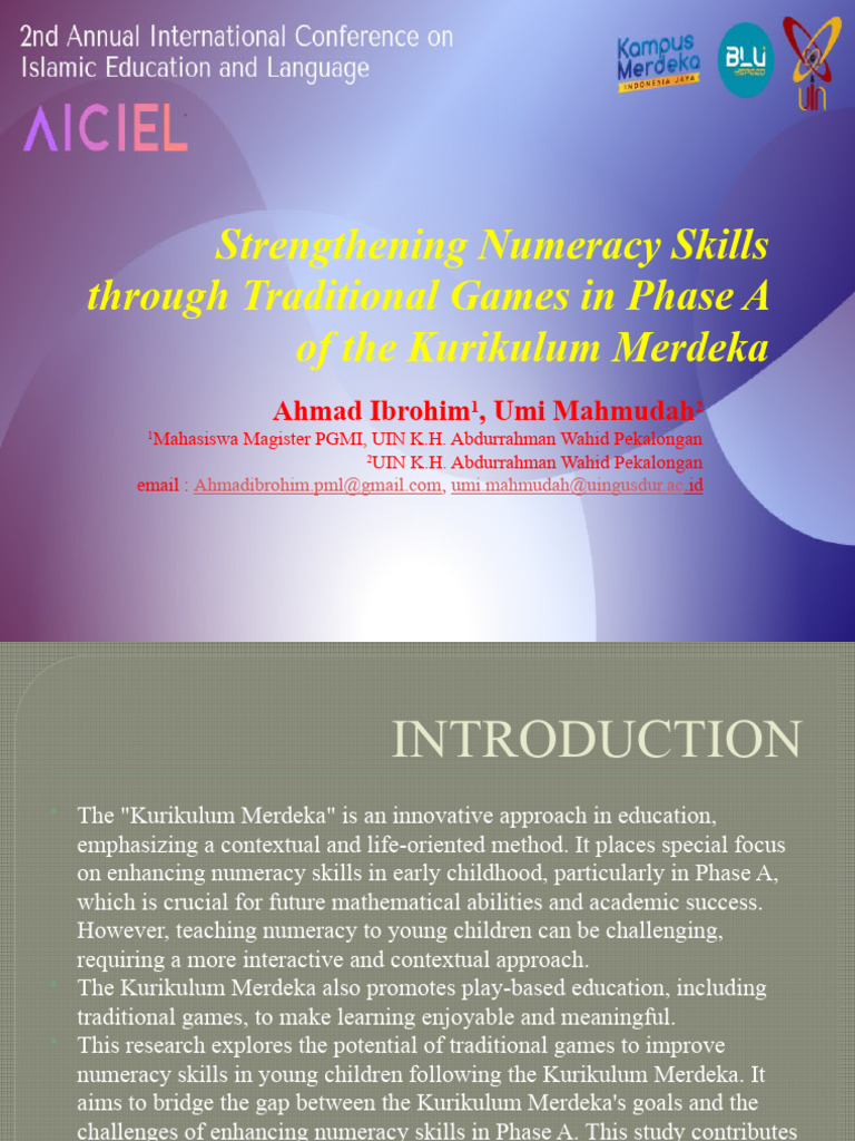 Strengthening Numeracy Skills Through Traditional Games in Phase | PDF ...