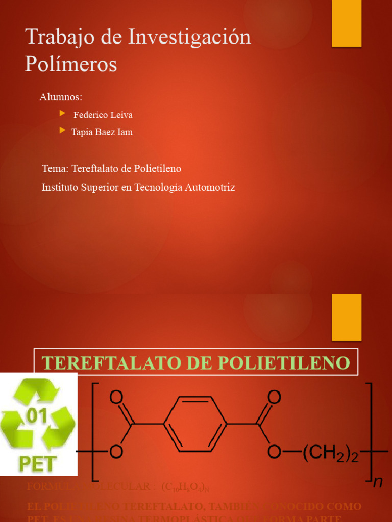 Estructura y Fórmula del PET | PDF