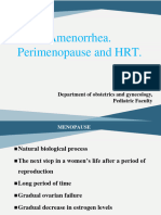 Amenorrhea Perimenopause and HRT