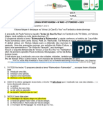 Avaliação Do 9º Ano 2º Periodo 2023 Professor