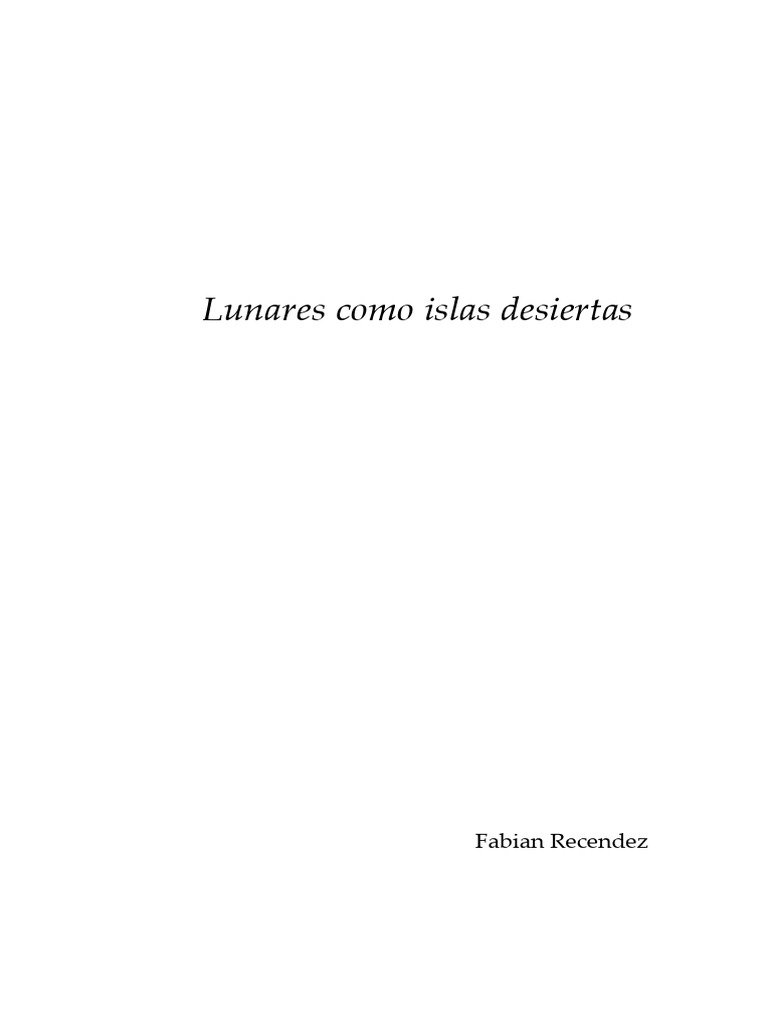 Lunares Como Islas Desiertas Pdf Poes A Erotismo