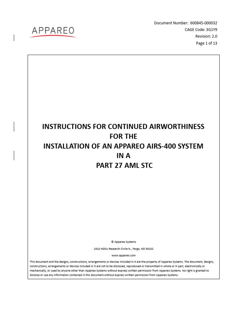 ICA for Appareo AIRS-400 Installation | PDF | Electrical Connector ...