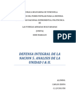 Defensa 5, Analisis Unidad I & Ii