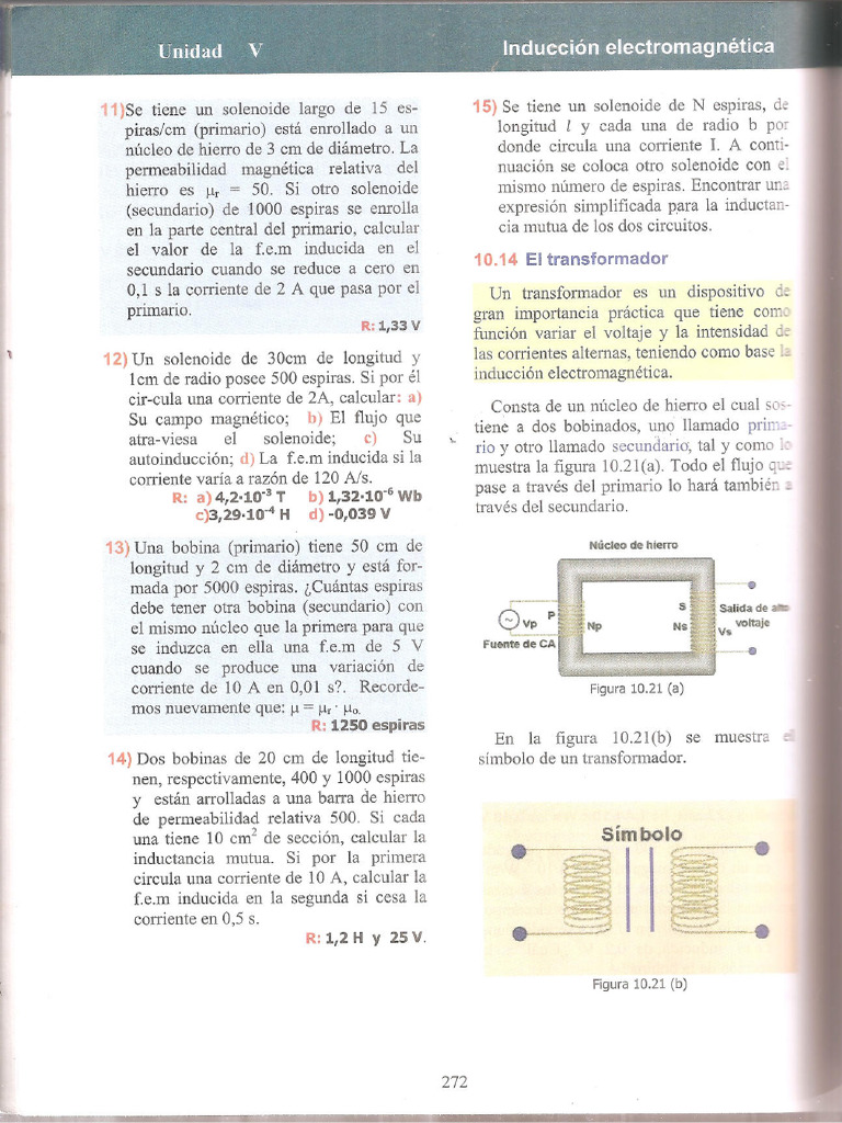 UNIDAD Transformadores y Fasores Ely Brett 5to Año | PDF
