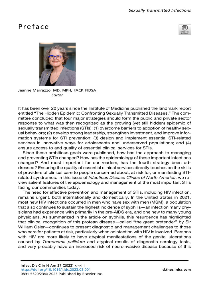 Preface 2023 Idc PDF Sexually Transmitted Infection Infection