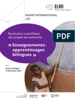 Actes Du Seminaire International Enseignements Apprentissages Bilingues