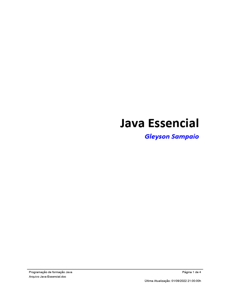 Formação Completa em Java Essencial | PDF | Java (linguagem de ...