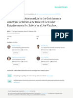 Biomarkers of Attenuation in The Leishmania Donovani Centrin Gene Deleted Cell Line - Requirements For Safety in A Live Vaccine Candidate