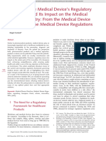 Changes in The Medical Device S Regulatory Framework and Its Impact On The Medical Device S Industry From The Medical Device Directives To The Medical