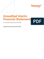 Tangerine Bank Schedule of Investments and Financial Positions.