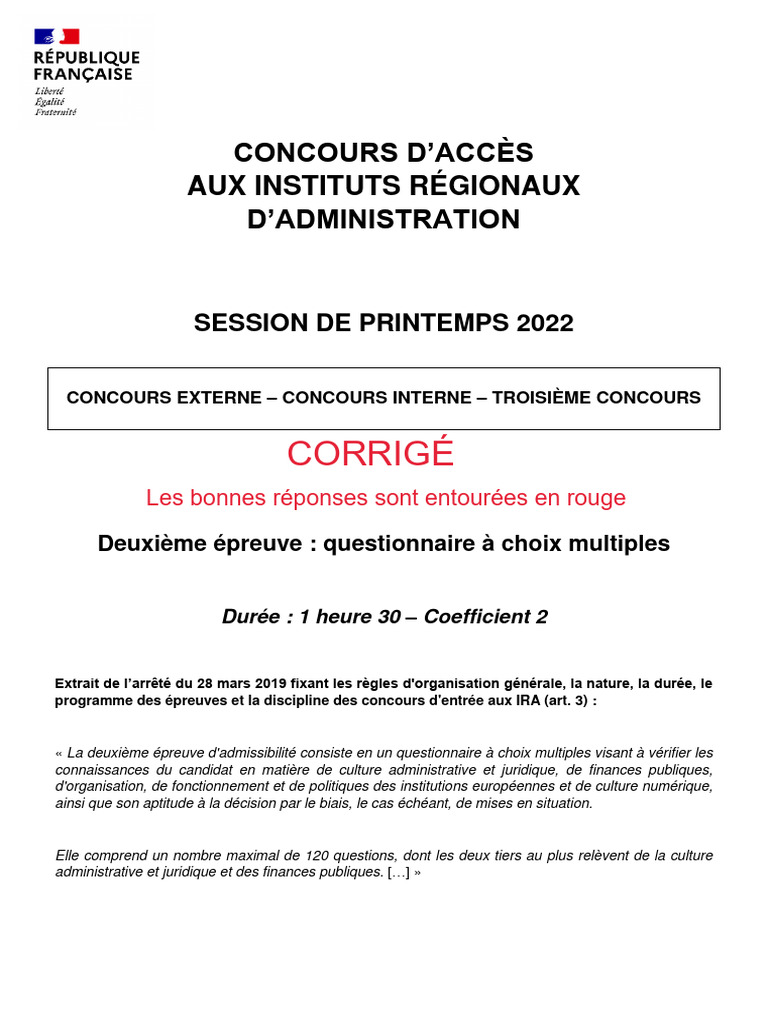 Corrige QCM 2022-1 | PDF | Union européenne | État
