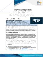 Guía de Actividades y Rúbrica de Evaluación - Unidad 1 - Tarea 2 - Planteamiento