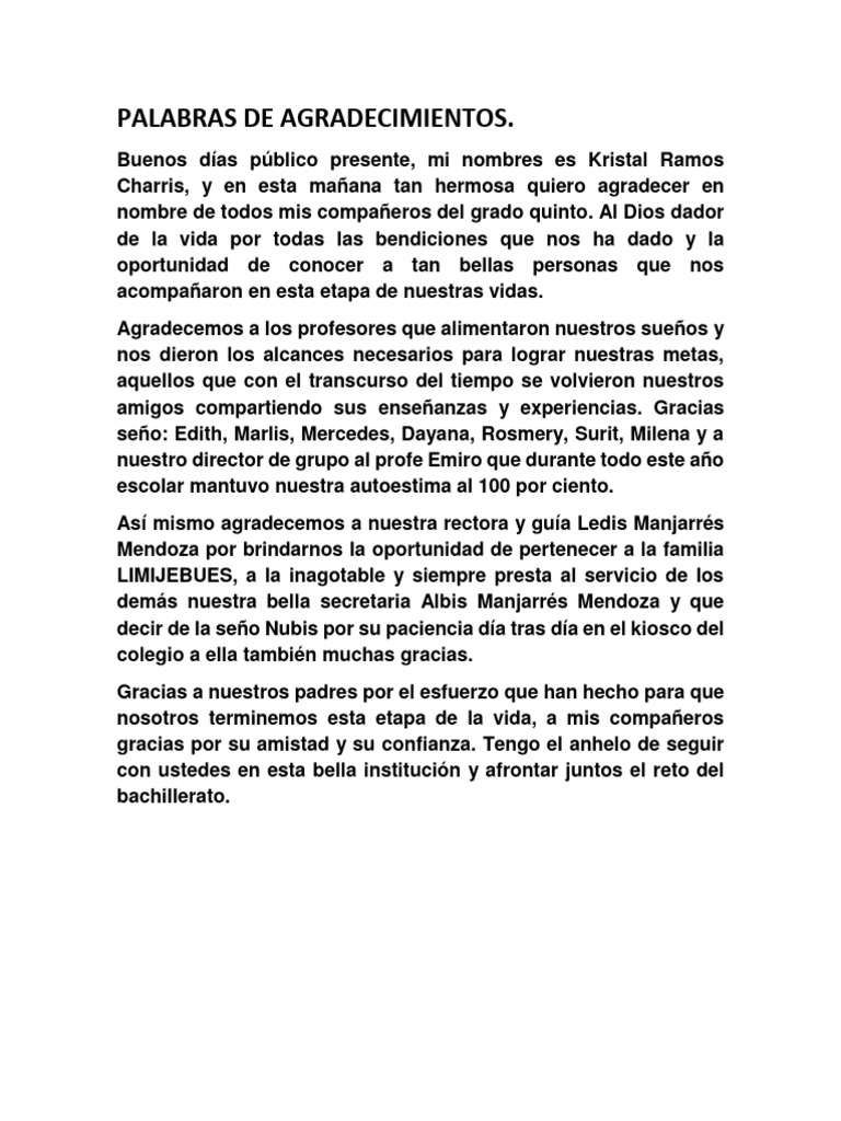 Agradecimientos de Graduación | PDF | Salud y bienestar