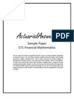 Actuarial CT1 Financial Mathematics Sample Paper 2011