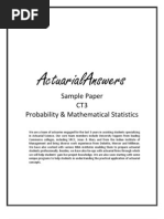 Actuarial CT3 Probability & Mathematical Statistics Sample Paper 2011