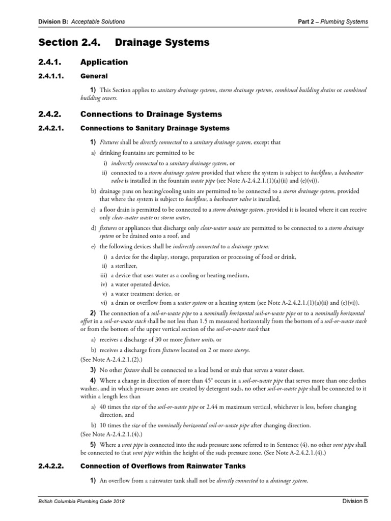 BC Plumbing Code: Drainage Solutions | PDF | Storm Drain | Plumbing